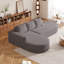 Canapé rembourré en chenille moderne avec 3 coussins, en forme de L 108,5 po, pour salon et chambre à coucher, gris, sièges, confortable, respirant, sans assemblage, lignes arrondies, forme haute résilience-265386929-265386928