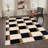 Liadan Monochrome Checkered Machine Washable Biege / Brown / Black Indoor Area Rug with Non-Slip Backing-128992208