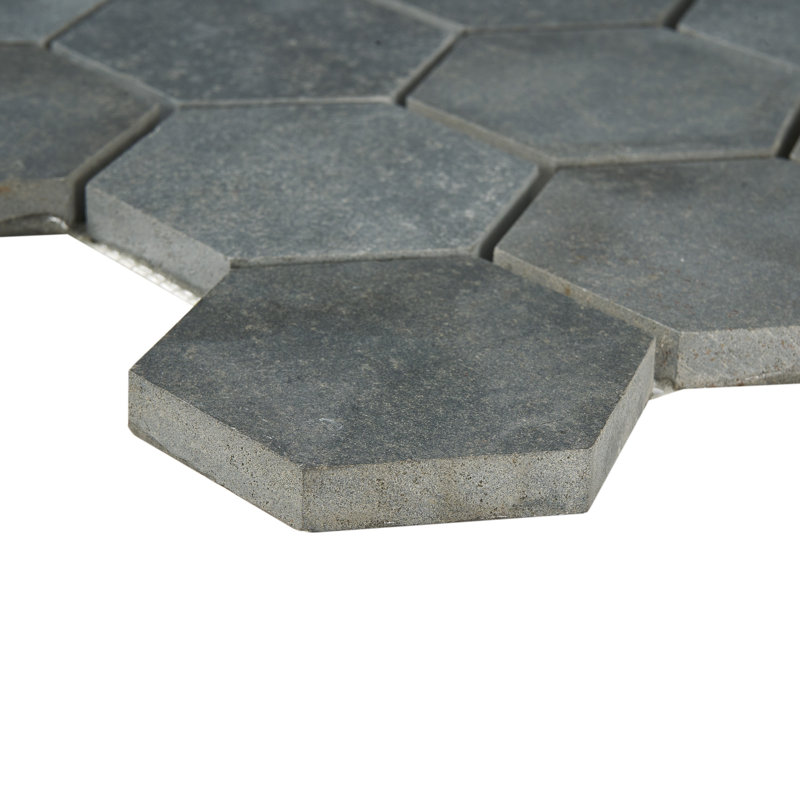 Hex 3" x 3" Basalt Honeycomb Mosaic Wall & Floor Tile