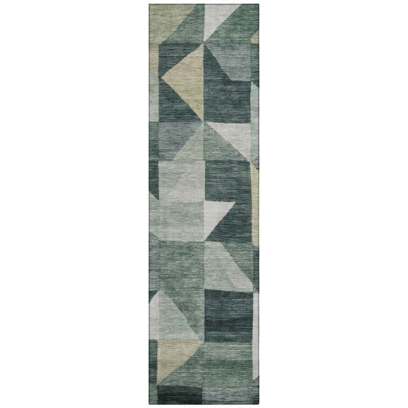 Machine Washable Indoor/Outdoor Jourdan ACN2373 Geometric Rug, Runner 2'3" x 7'6"