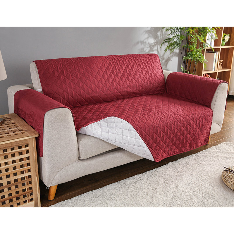 Housse pour fauteuil à coussins carrés/rectangulaires, Rouge, H 40 po x l 79 po x P 77 po
