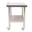 Table de préparation en acier inoxydable, table de travail en métal robuste de 30 po x 24 po x 35 1/2 po, capacité de charge de 440 lb avec tablette de dosseret réglable et 4 roulettes, poste de travail commercial pour restaurant de cuisine