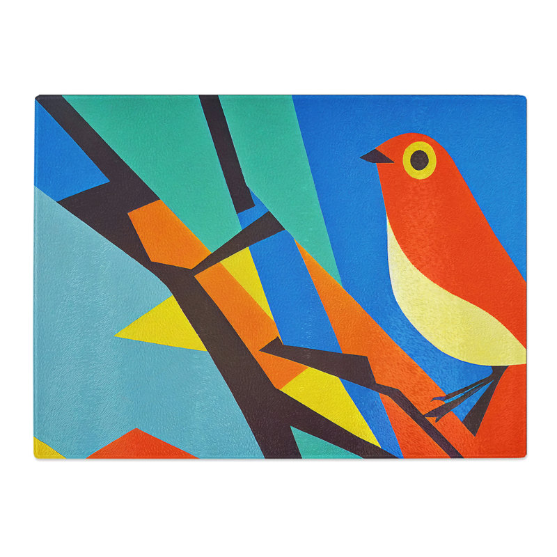Pretty Bird Abstract Vol.1  Glass Chopping Board