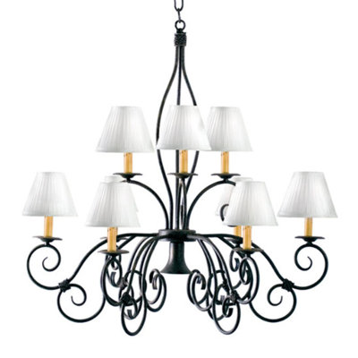 Lustre à niveaux unique et remarquable à 10 lumières