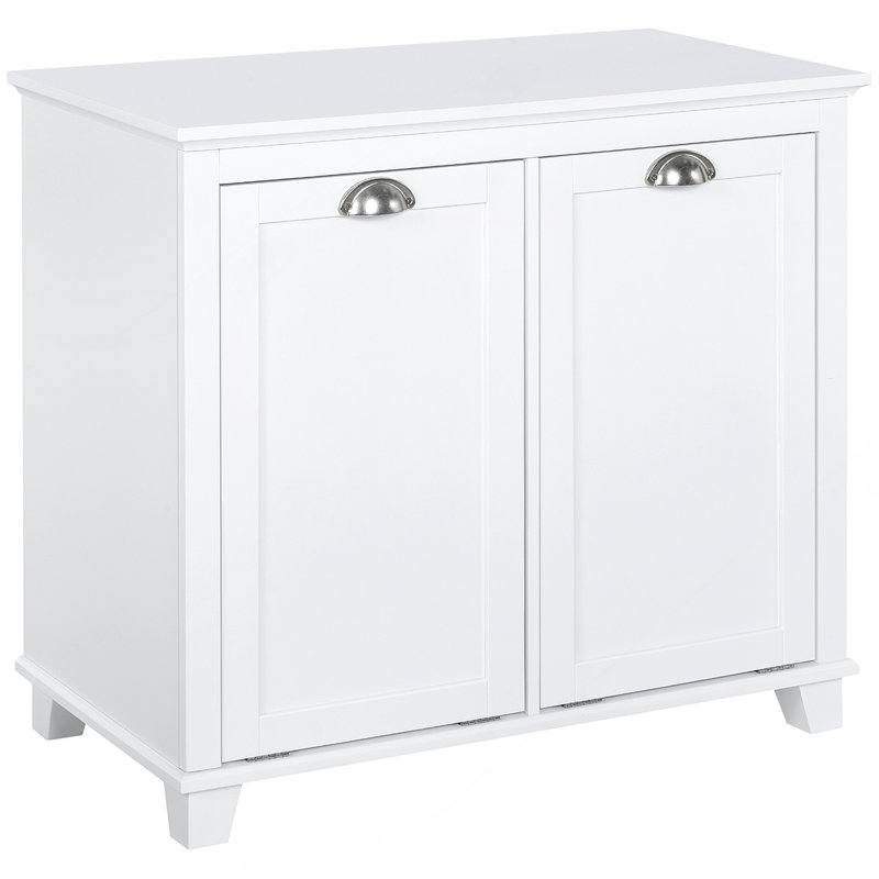 Versatile Bathroom Storage Cabinet With Tilt-Out Hamper And Independent Cabinets