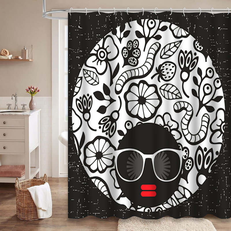 Rideau de douche avec 12 crochets, L 72 po x l 78 po