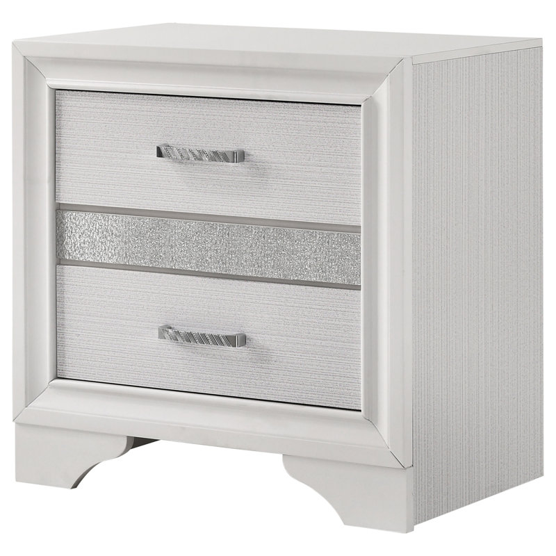 Table de chevet 3 tiroirs SantaAna - blanc, Blanc