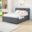 Lit plateforme double avec lit gigogne et tête de lit double-1820360226