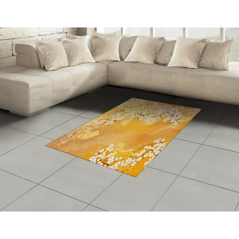 Japanese High Density Long Fiber Poly Threads Decorative Area Rug Carpet, Rectangle 4' x 5'8"