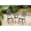 Ensemble bistro 3 pièces d'extérieur en fonte d'aluminium avec coussin