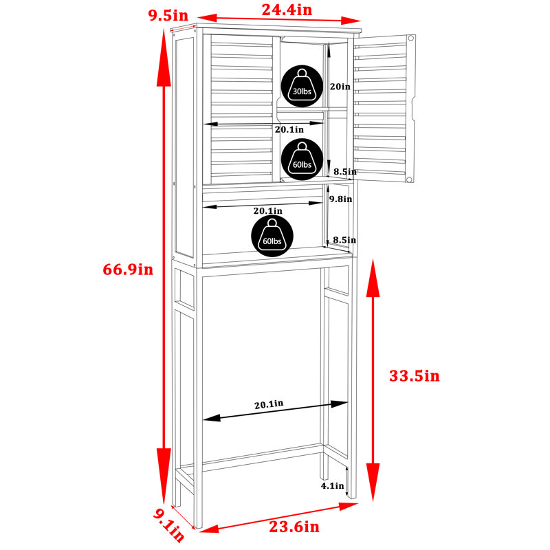 Donnell Bamboo Over-The-Toilet Storage Cabinet