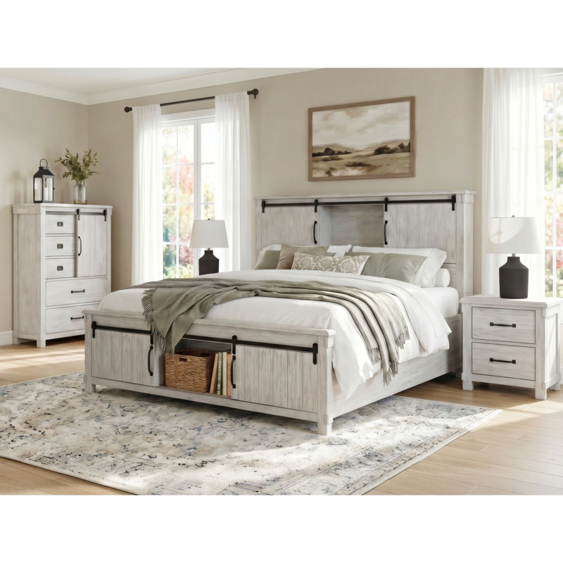 Ensemble de chambre à coucher avec lit plateforme pour grand lit 4 pièces Picket House Furnishings Jack, Queen