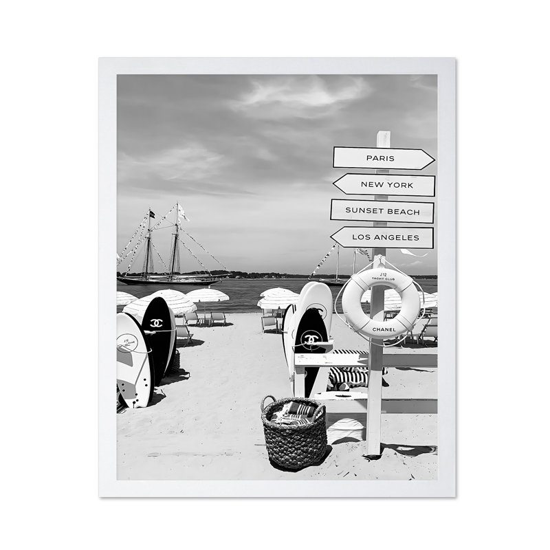 Plage tendance, Poster, White Framed, 16"H x 20"W