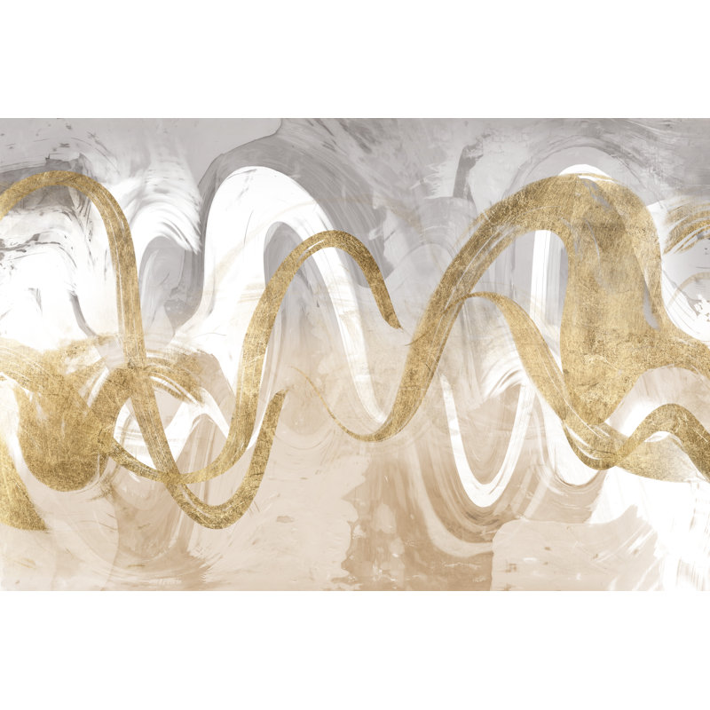 Infinite Swirl I by Jennifer Goldberger - Painting, 30cm H x 46cm W, Black Floater Framed