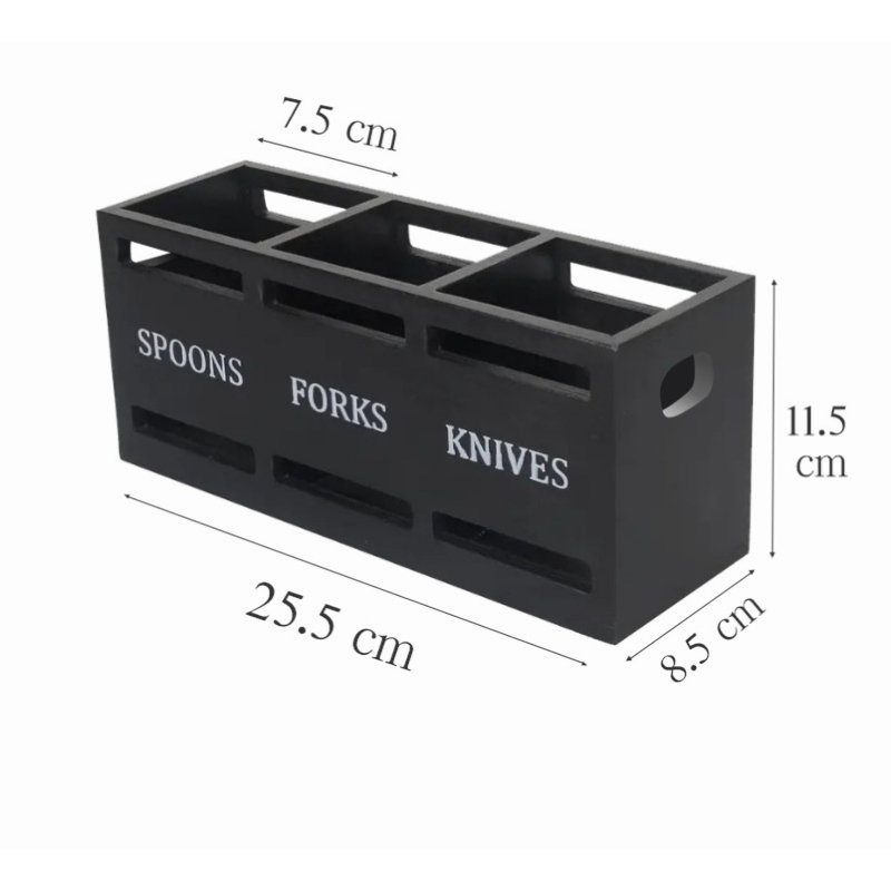 Couverts en bois avec 3 compartiments, Blanc