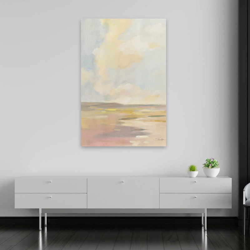 Light Cloud - Abstract Blue Brown Cloud, 60" H x 40" W