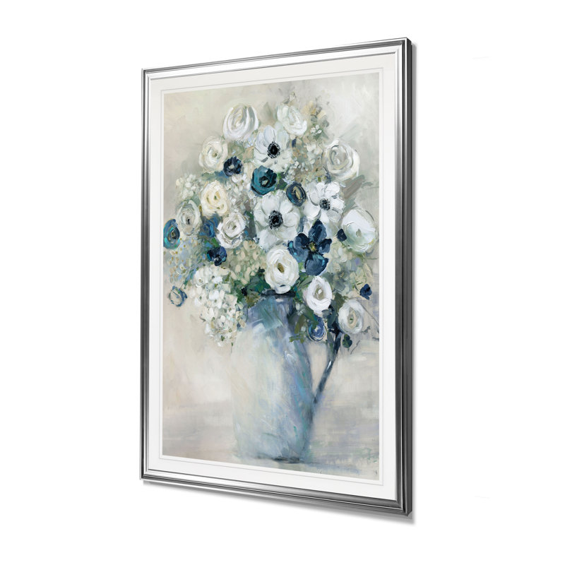 «Anemone and Blue», reproduction, H 24 po x l 20 po x P 1,5 po, Cadre argenté