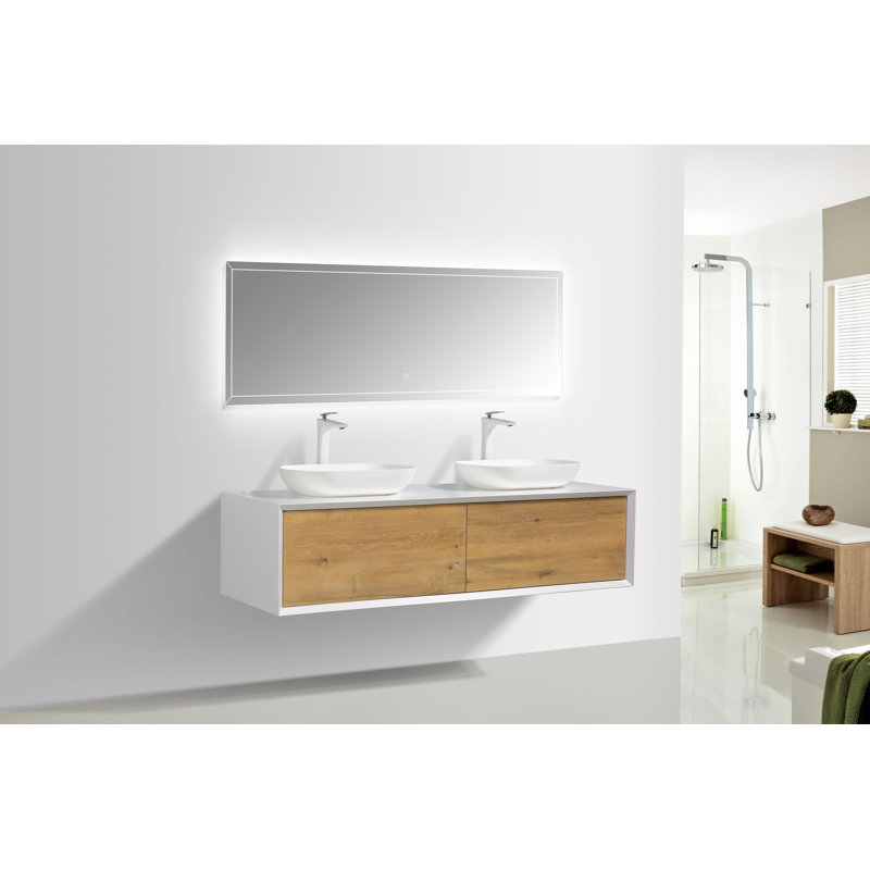 Ensemble de meuble-lavabo double mural 55,1 "Fiona
