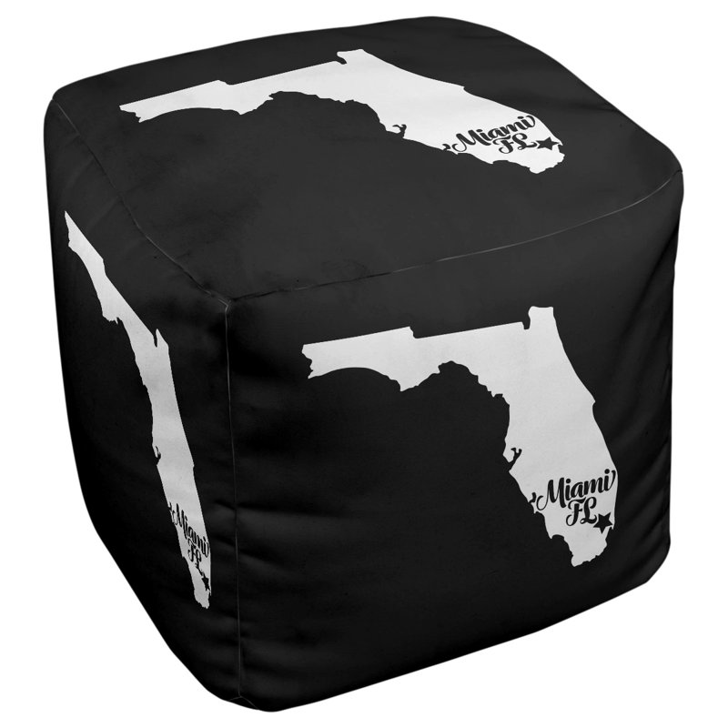 Repose-pieds cube en floride miami, Noir