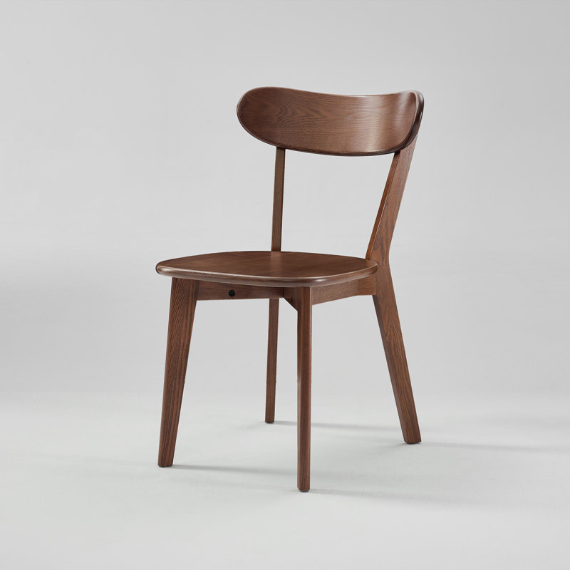 Ensemble de 4 chaises d'appoint 100% chêne massif H 17,7 po, 4, Cendre et teinture brune