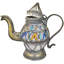 Antique Moroccan Brass-inlaid Ceramic-art Accent