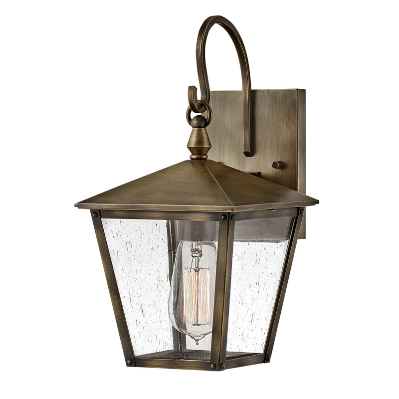 Lanterne murale d'extérieur à 1 ampoule H 13,75 po Huntersfield, Bronze brillant