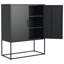 Buffet robuste en métal avec 2 tablettes