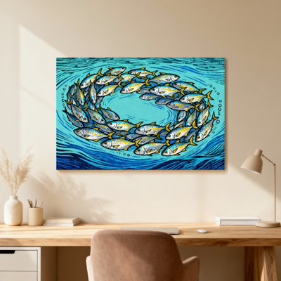 Animal Fish Circle Pattern Water Print Art