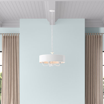 Lustre tambour 5 lumières à abat-jour Lamotte