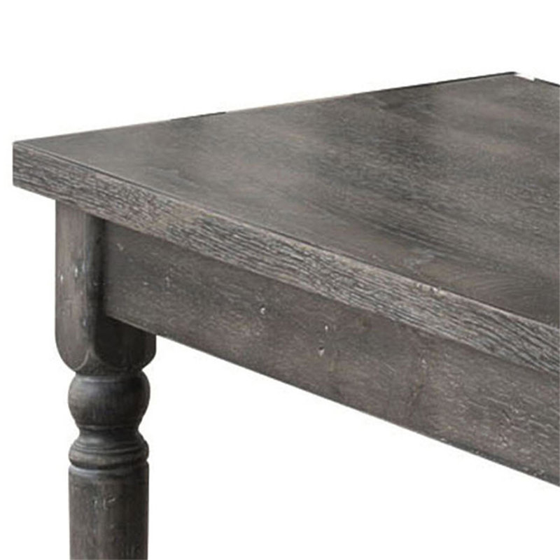 Weathered Grey Dining Bench With Turned Legs, 18.5" H x 40.5" W x 14.5" D