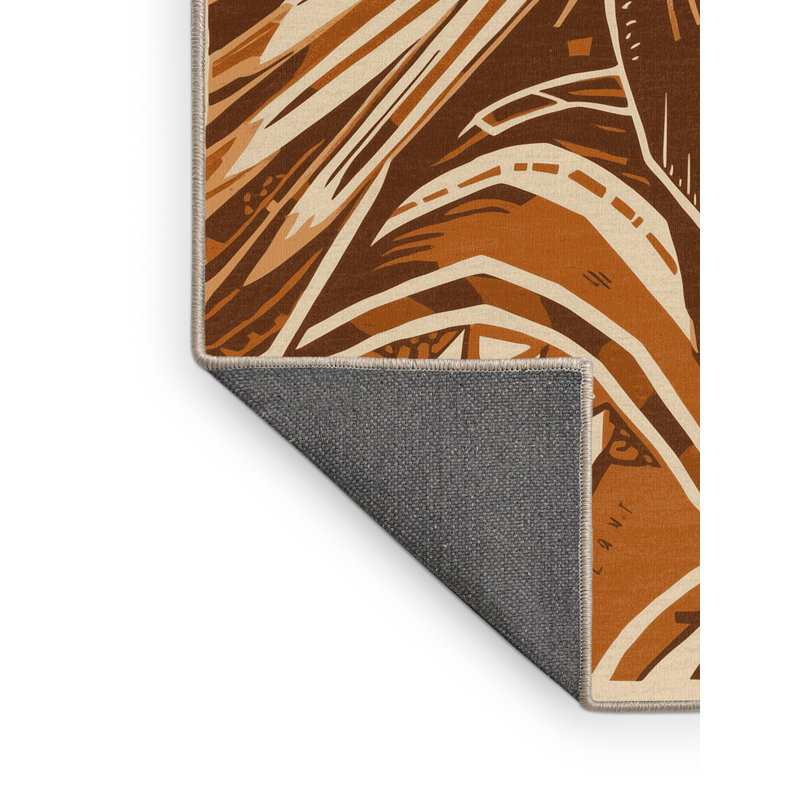 Tapis moelleux moelleux à motif de blocs d'inspiration mondiale Durden Sioux Warrior - reliure beige, 5 x 8