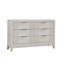 Commode 1 pièce à finition blanche antique avec 6 tiroirs, meubles de chambre à coucher modernes, façades en roseaux
