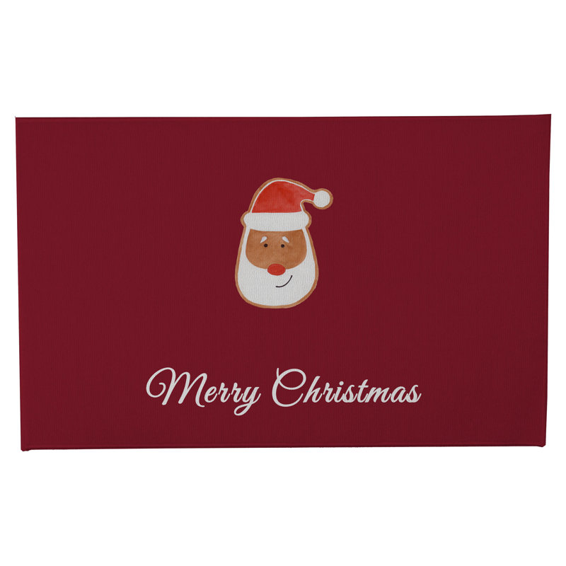 Paillasson Merry Christmas, Rouge canneberge, L 21 po x L 34 po