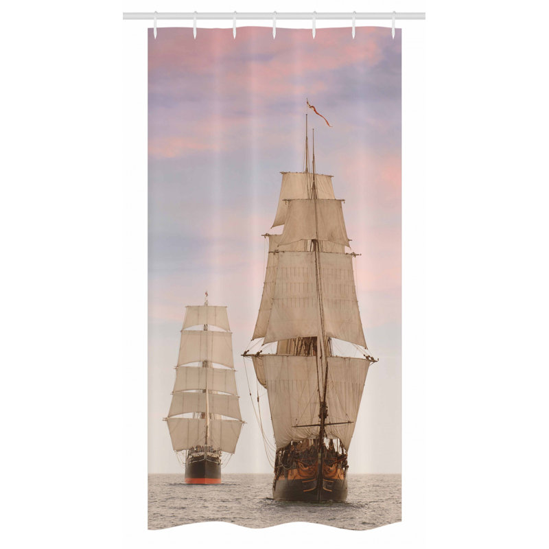 Rideau de douche simple en bois pour bateau à voile, H 72 po x l 36 po