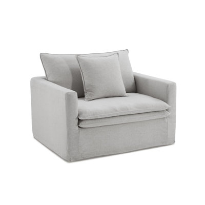 47" W Transitional Chair, Light Gray