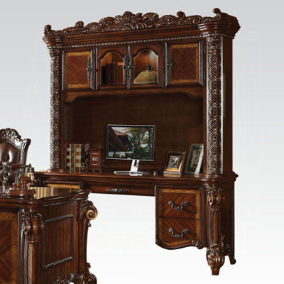 ACME Vendome Computer Desk & Hutch, Cherry