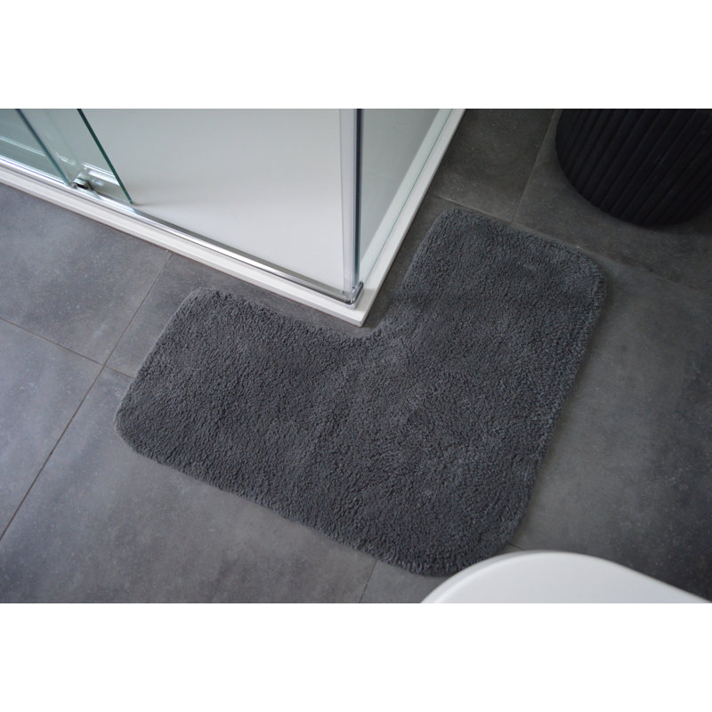Afruza Corner Shower Bath Mat, Charcoal