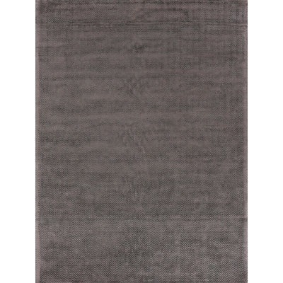 Pavo Tencel Chevron Area Rug in Dark Gray
