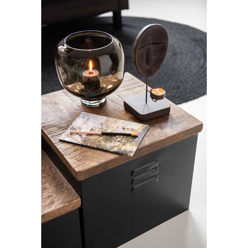 Bateman Glass Table Vase 1, 14cm H x 14cm W x 14cm D, Dark Brown