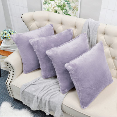 Housse de coussin réversible en fausse fourrure