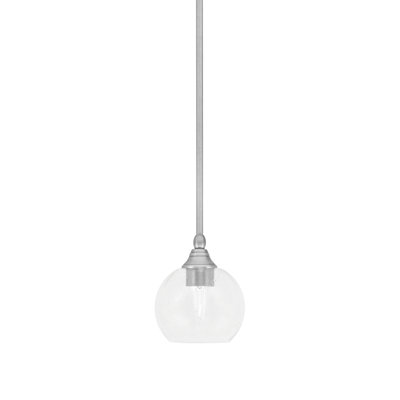 Mini-luminaire suspendu suspendu au fini nickel brossé avec verre à bulles de 5,75 po