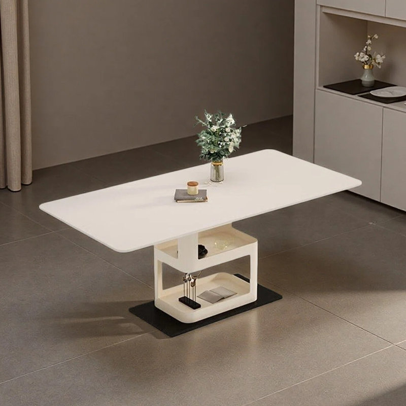 Table de salle à manger moderne et simple avec rangement de luxe, H 30,11 po x L 70,86 po x l 35,43 po