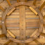 Table de salle à manger d'extérieur ronde en bois d'acacia, table bistro ronde, finition teck