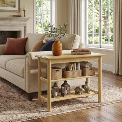 3-Tier Natural Rubberwood Shoe Rack Changing Bench, Stable Non-Slip Seat & Open Storage Tiers, Anti-Tip Design Suitable For Entryway