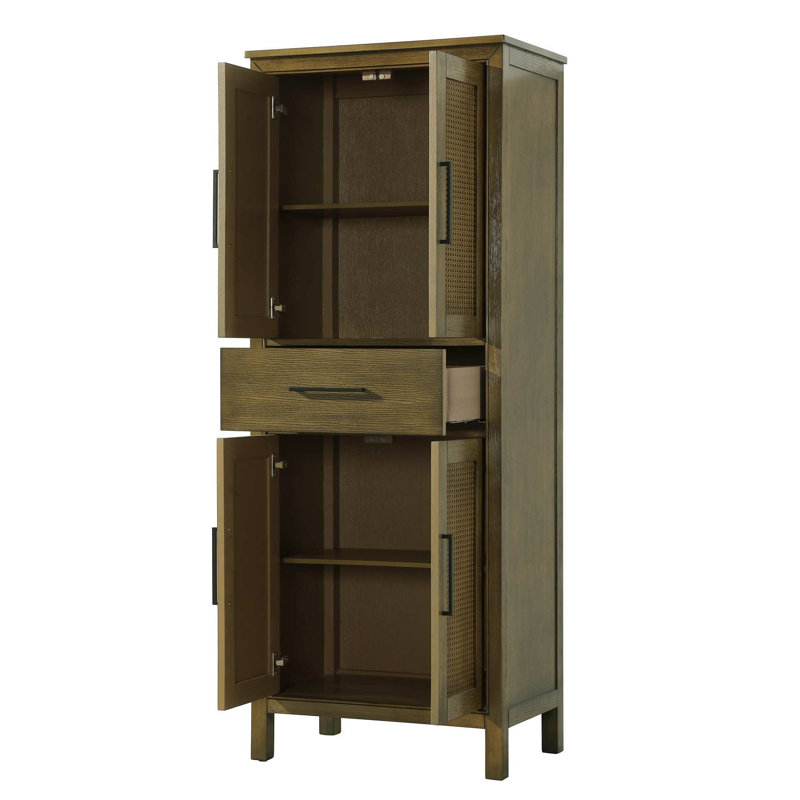 28 Inch Bath Storage Cabinet in Hazel Oak, 72" H x 28" W x 72" D, Hazel Oak