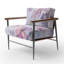 Fauteuil d'appoint rembourré mauve à motif floral abstrait Dreamy Florals-1116854547