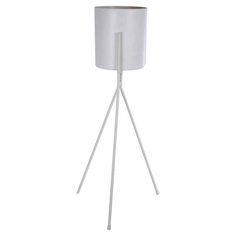 Pot à fleurs en plastique Vadlamudi, H 26 po x l 10,75 po x P 10,25 po, Blanc