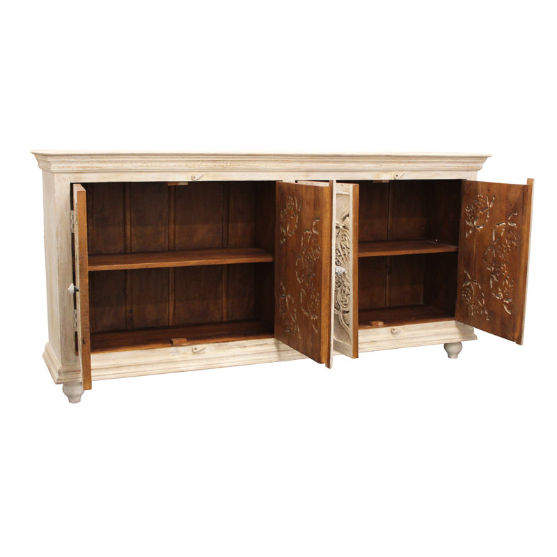 Aitkin 71'' Solid Wood Sideboard, Distressed White