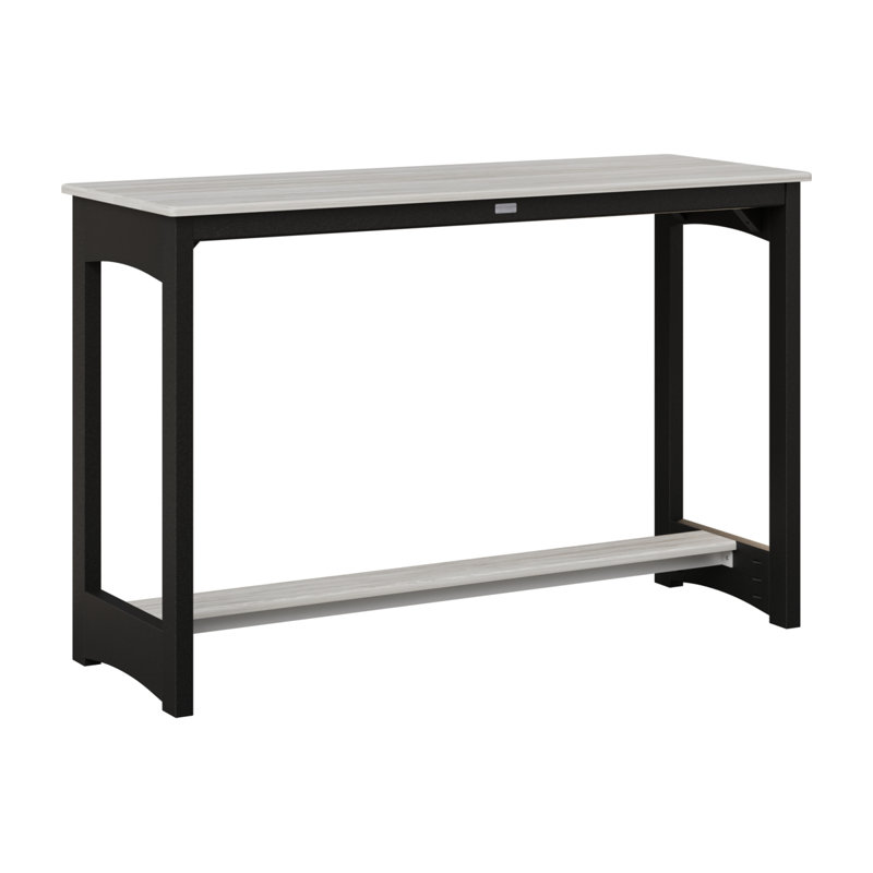 Balcony Outdoor Bar Table, 38.5" H x 60" W x 22" D, Black, Seashell