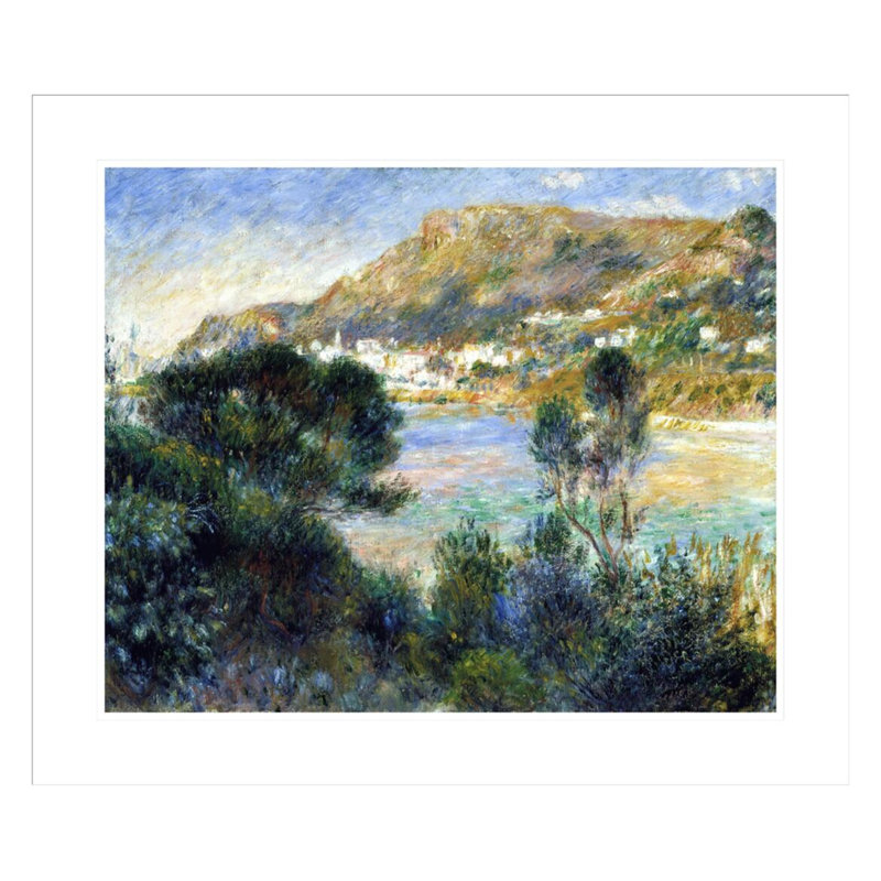 «View From Cap Martin of Monte Carlo» par Pierre-Auguste Renoir, impression giclée encadrée, H 23,5 po x l 27,46 po